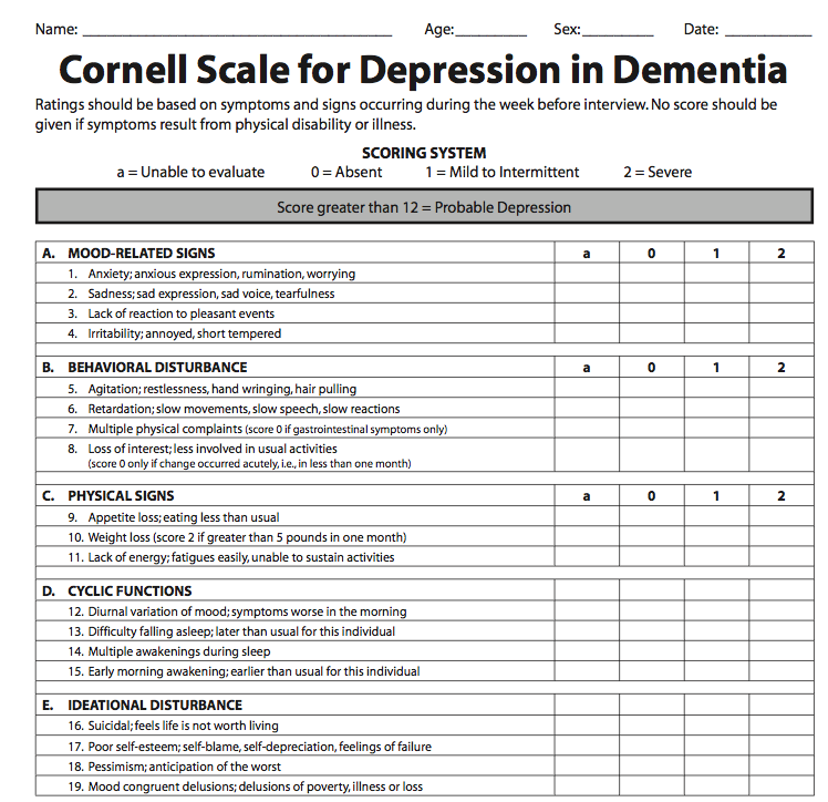 Cornell Scale for Depression in Dementia - MedWorks Media
