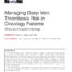 Managing Deep Vein Thrombosis Risk in Oncology Patients Office and Outpatient Settings