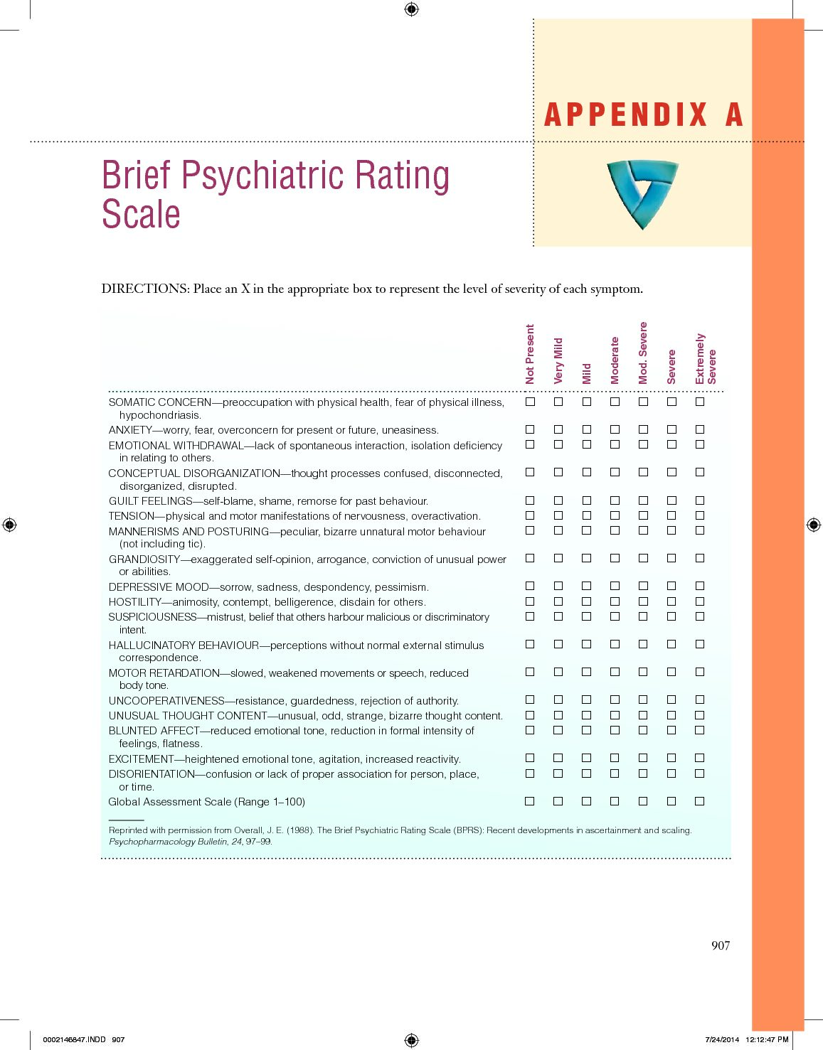 Brief Psychiatric Rating Scale By Psychopharmacology Bulletin